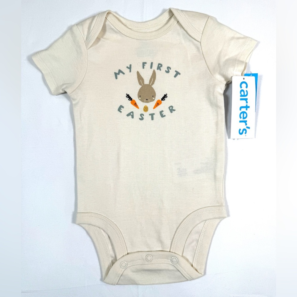 NWT CARTER’S Baby Bodysuit Size 3 Months My First Easter Bunny Graphic NEW